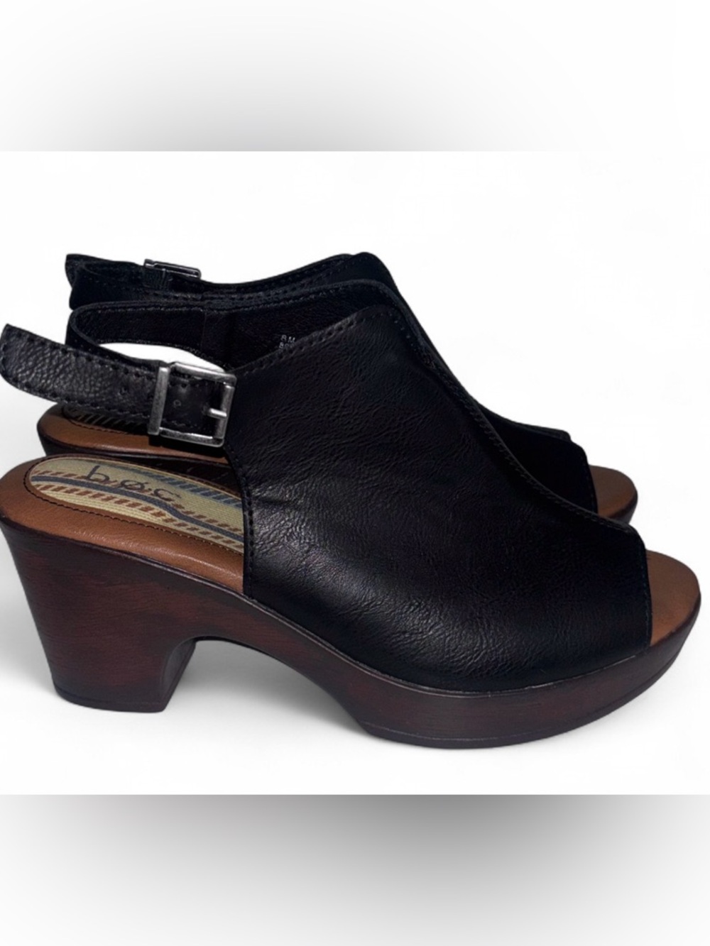B.O.C. Born Women’s Open Toe Slingback Sandals Platform Wedge Block Heels Size 8 - Picture 2 of 9